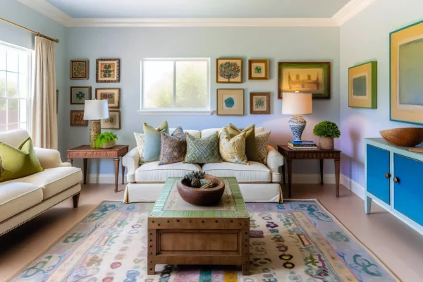 room with balanced color proportions and patterns 3373325